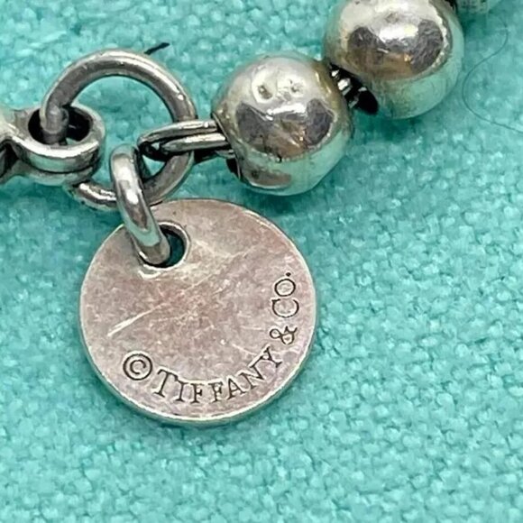 Like New Return To Tiffany & Co Sterling Silver Blue Enamel Beaded … - Picture 5 of 5